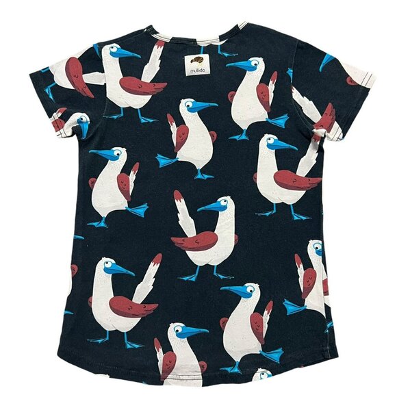 Mullido Sz 122/128 (7/8) Organic Black Booby Bird Shirt - Picture 3 of 5